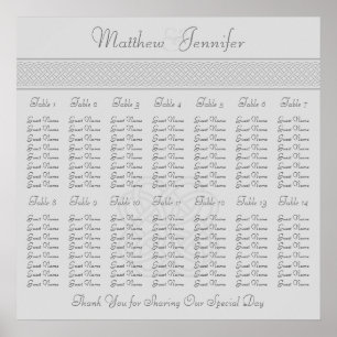 Grey Celtic Knot Wedding Reception Seating Chart