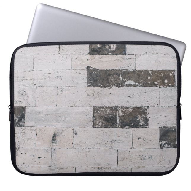 Grey cement wall laptop sleeve (Front)