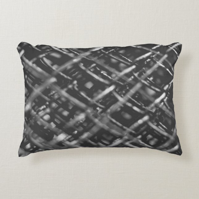 Grey chain link fence decorative cushion (Front)
