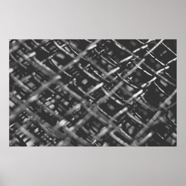 Grey chain link fence poster (Front)