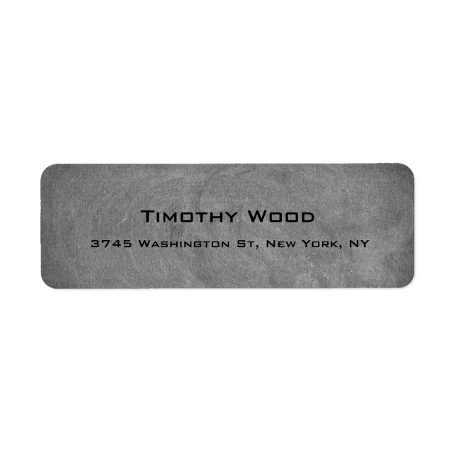 Grey Chalkboard Creative Professional Modern Return Address Label (Front)
