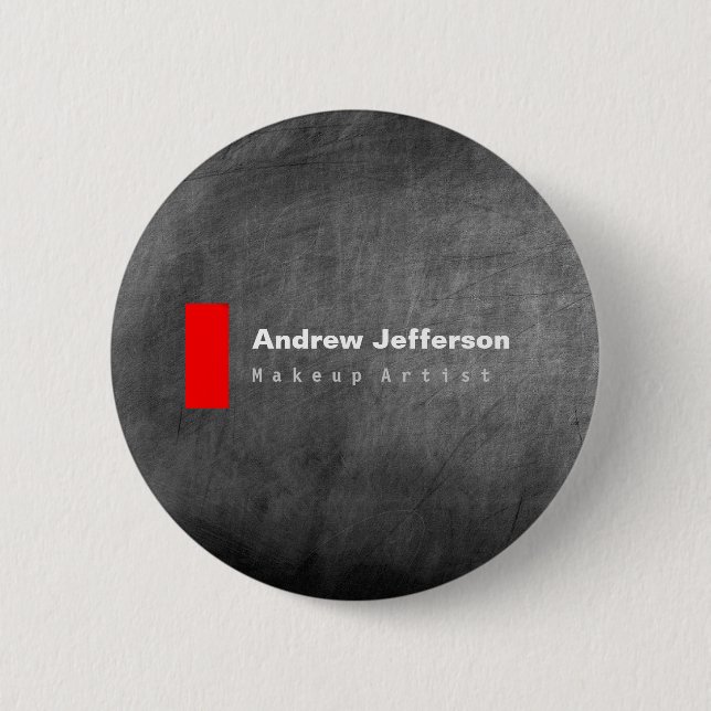 Grey Chalkboard Pattern Red 6 Cm Round Badge (Front)