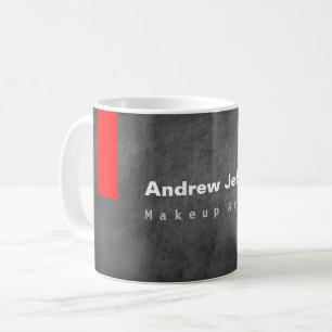 Grey Chalkboard Pattern Red Coffee Mug