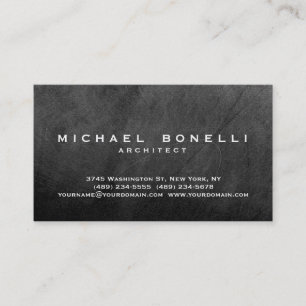 Grey Chalkboard Pattern Simple Plain Business Card