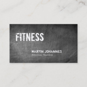Grey Chalkboard Personal Trainer Business Card