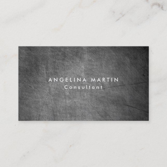 Grey Chalkboard Plain Modern Feminine Business Card (Front)