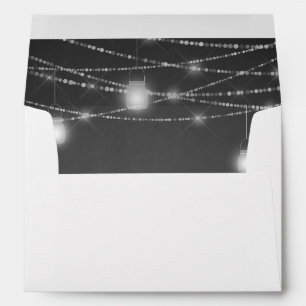 Grey Chalkboard & White Mason Jar String Lights Envelope
