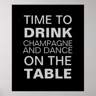 Grey Champagne Party Poster