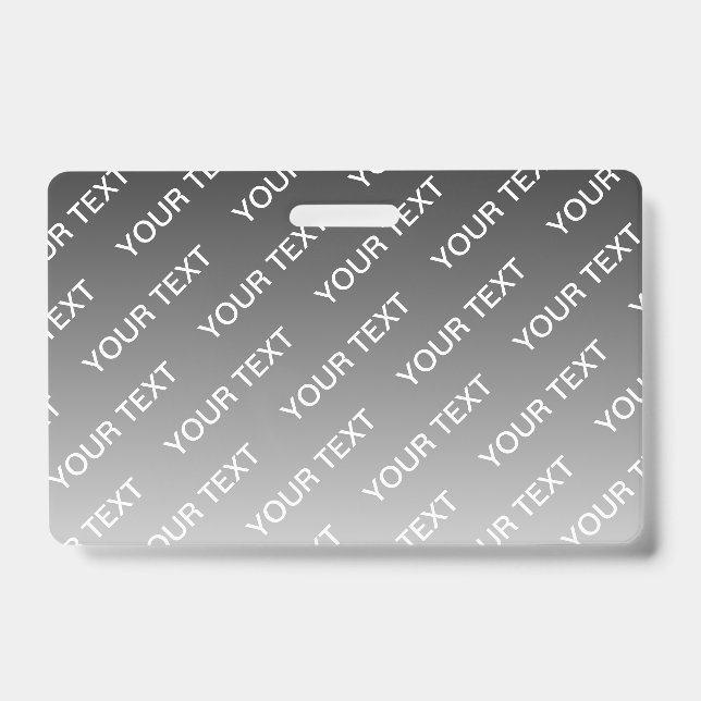 Grey (changeable colour) Ombre & Text Pattern ID Badge (Front)