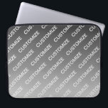 Grey (changeable colour) Ombre & Text Pattern Laptop Sleeve<br><div class="desc">Modern looking,  customisable design,  edit as you like!</div>