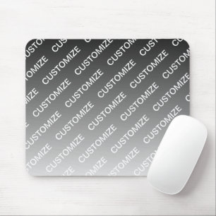 Grey (changeable colour) Ombre & Text Pattern Mouse Pad