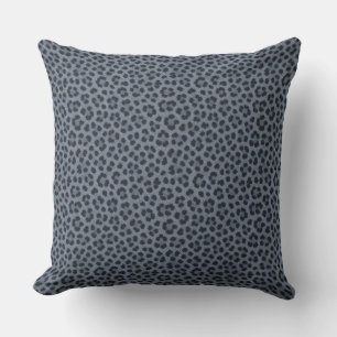 Grey Cheetah Print Throw Pillow
