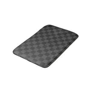 Grey Chequerboard Bath Mat