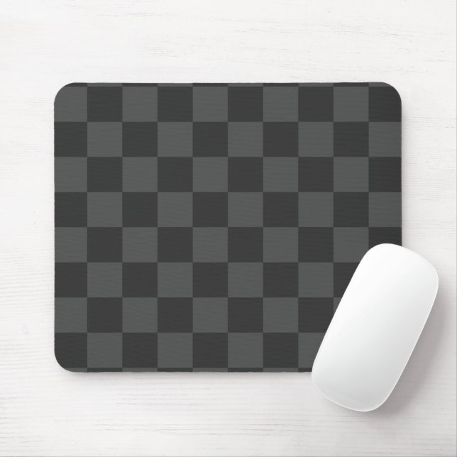 Grey Chequerboard Mouse Pad (With Mouse)