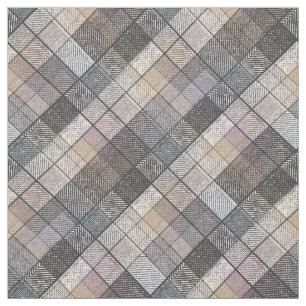 Grey chequered, plaid, tartan, brown, beige . fabric