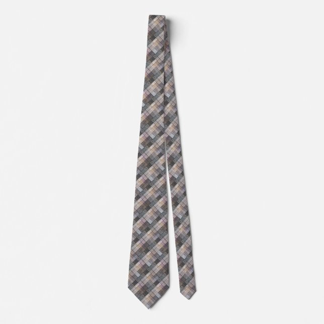 grey chequered . tie (Front)
