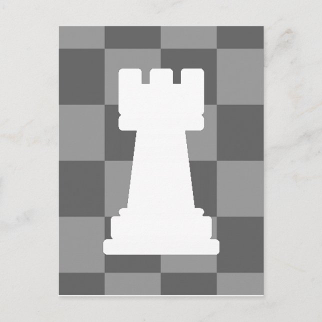 Grey chessboard Rook Postcard (Front)