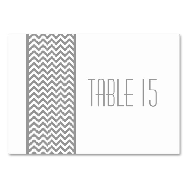Grey Chevron Border Table Card (Front)