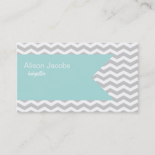 Grey Chevron Business Cards