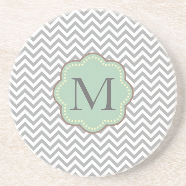 Grey Chevron Coaster (Front)