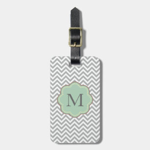 Grey Chevron Luggage Tag