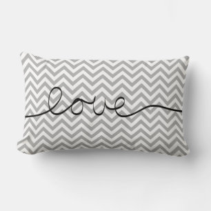 Grey Chevron Lumbar Cushion