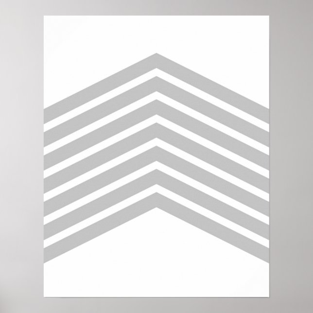 Grey Chevron Minimalist Art Wall Decor Print (Front)