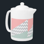 Grey Chevron Mint and Coral<br><div class="desc">Stylish mint green and coral diagonal corners with a grey chevron centre-</div>