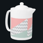 Grey Chevron  Mint and Coral<br><div class="desc">Stylish mint green and coral diagonal corners with a grey chevron centre-</div>