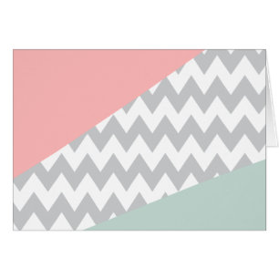 Grey Chevron Mint and Coral
