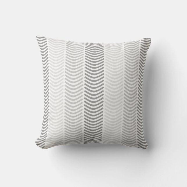 Grey Chevron Pattern/Print Cushion (Front)