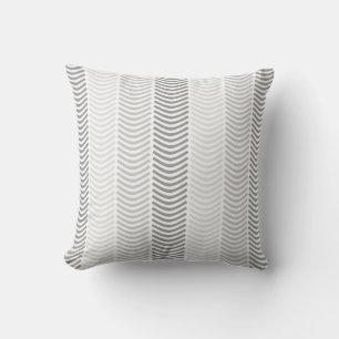 Grey Chevron Pattern/Print Cushion