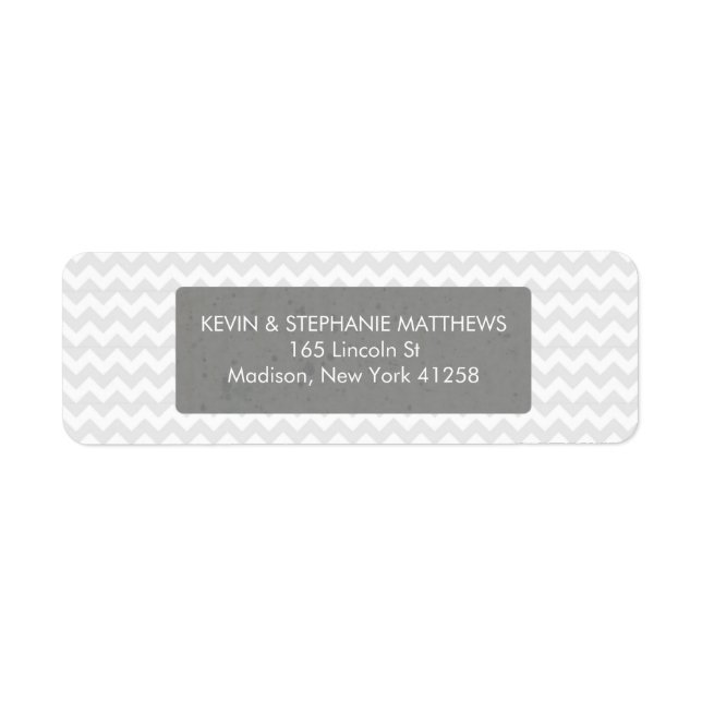 Grey Chevron Stripes Return Address Label (Front)