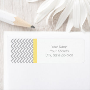 Grey Chevron Stripes Return Address Label
