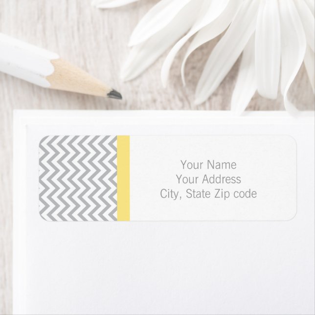 Grey Chevron Stripes Return Address Label (Insitu)