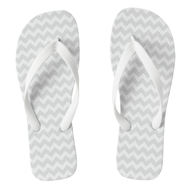 Grey Chevron Thongs (Footbed)
