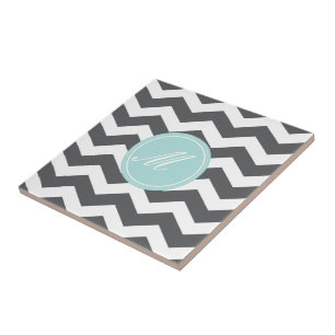 Grey Chevron with Monogram Tiles