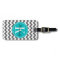 Grey Chevron with Teal Monogram