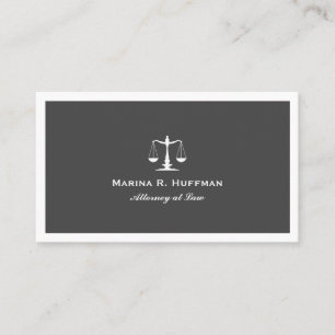 Grey chic Attorney  Justice Scale Professional Business Card