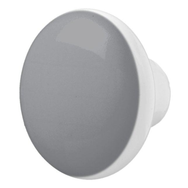 Grey Chiseled Stone Solid Colour Print, Neutral Ceramic Knob (Right)