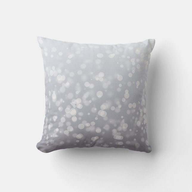 Grey Christmas Bokeh Pattern Cushion (Front)