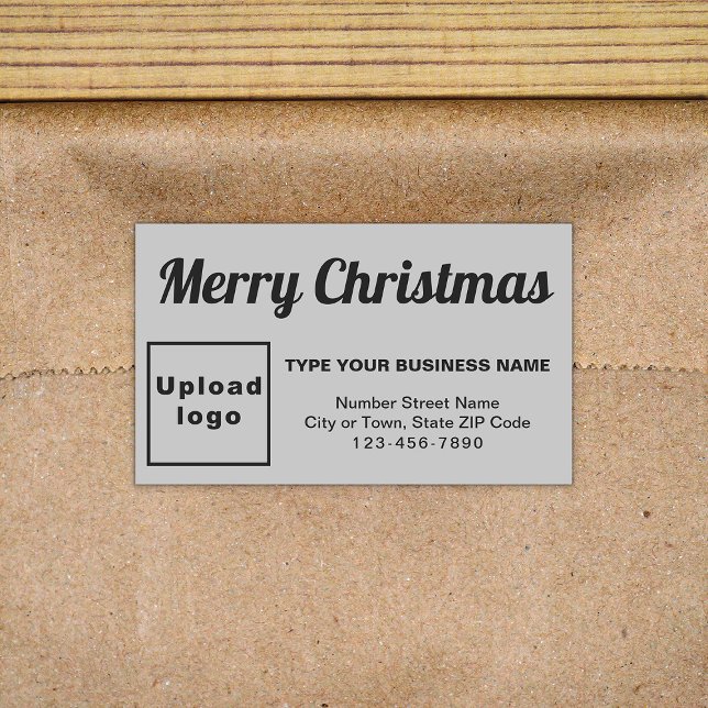 Grey Christmas Business Rectangle Shape Sticker (Creator Uploaded)