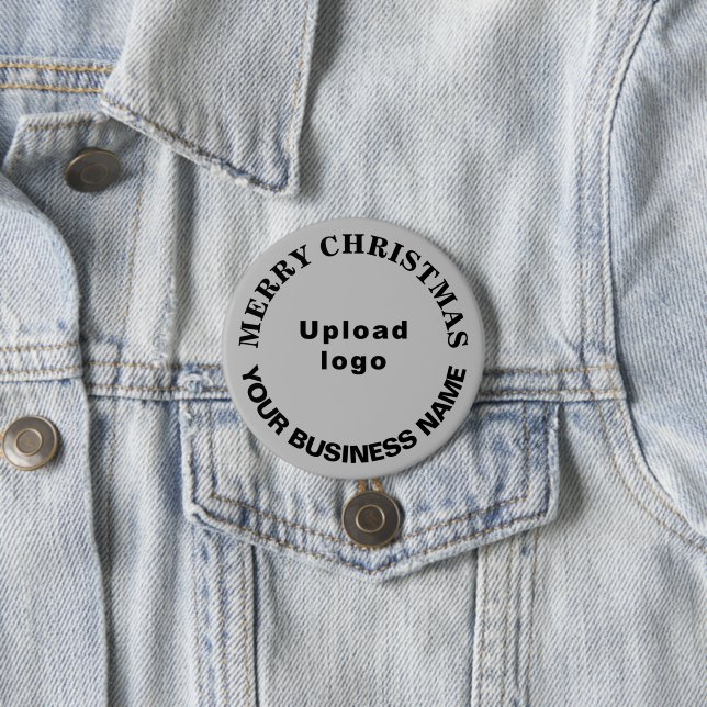 Grey Christmas Business Round Shape Button (In Situ)