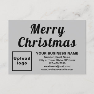 Grey Christmas Business Small Flat Greeting Card