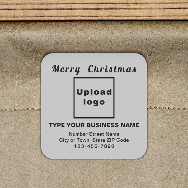 Grey Christmas Business Square Shape Sticker (Creator Uploaded)