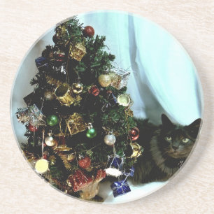 Grey Christmas Coaster