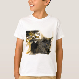Grey Christmas Kitty IIII T-Shirt