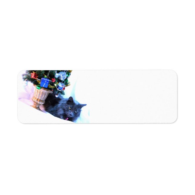 Grey Christmas Return Address Label (Front)