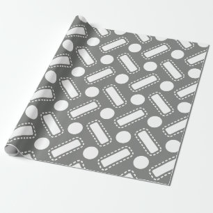 Grey Circles and Squares Wrapping Paper