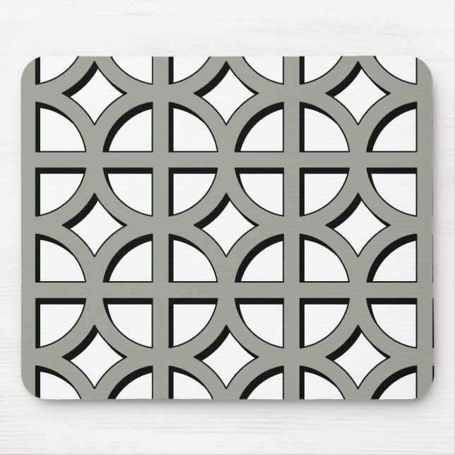 Grey Circles Pattern Mouse Pad (Front)